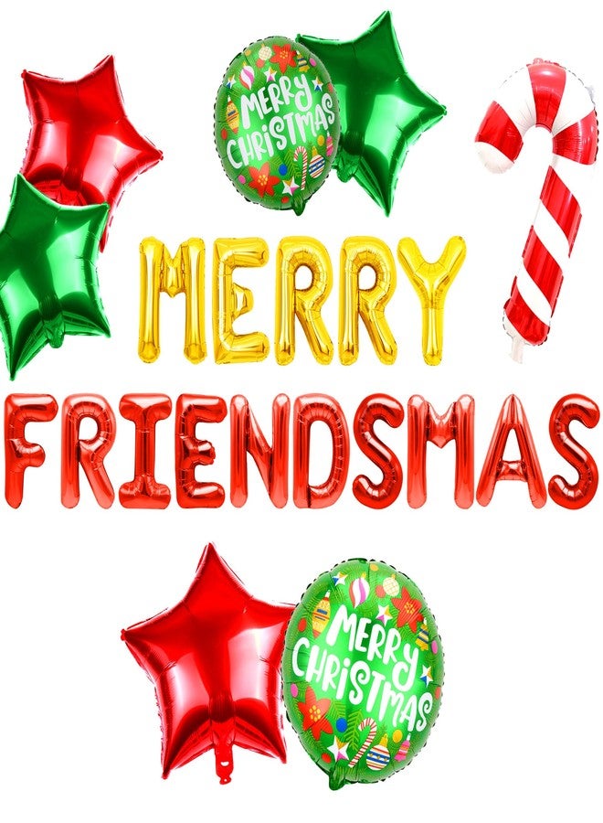 Roaring Good Time 11 PCS Merry Friendsmas Party Decorations Merry Friendsmas Banner Balloons Friends-Themed Christmas Party Garland Bunting Decorations Supplies - Image 1